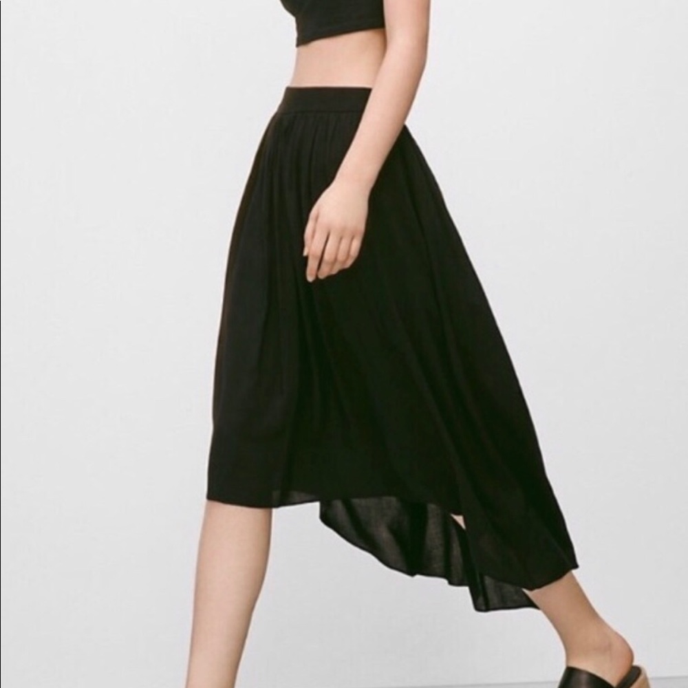 Aritzia- Talula silk high- low skirt